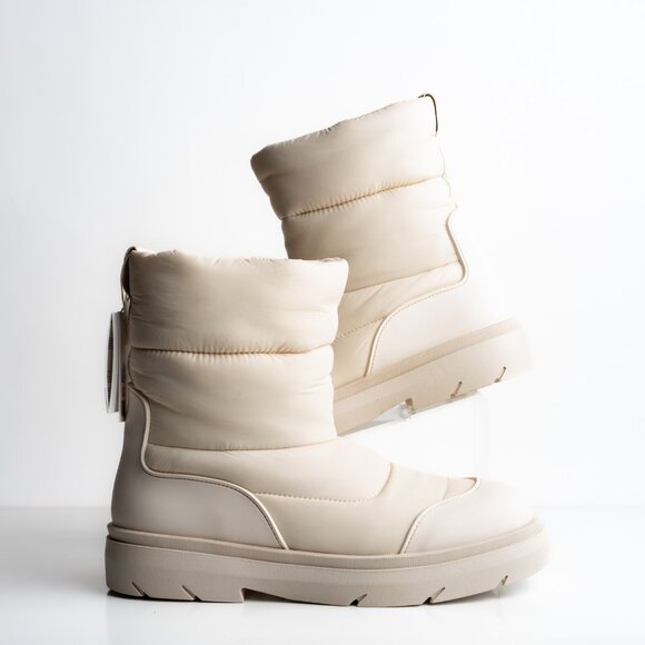 Zara Mens Quilted Boots Ski Snow Off White EU 43 US 10 Track Sole 2033/320 NWT - Picture 10 of 11